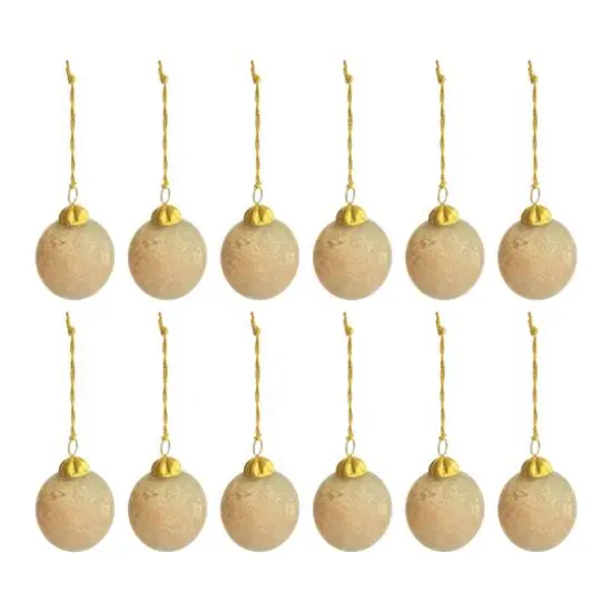 Hello Honey&reg; 12 Pack 4" Matte Pink Glass Ball Ornaments with Embedded Natural Hay {1}
