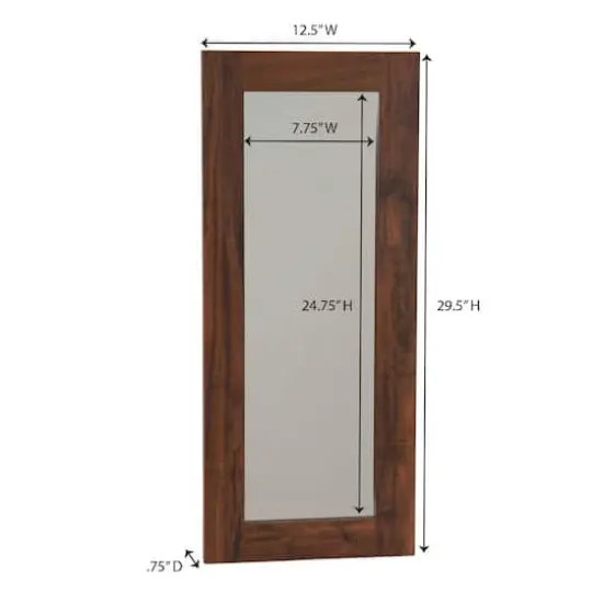 Household Essentials 29.5" x 12.5" Rectangular Wall Mirror Rustic Hickory {4}