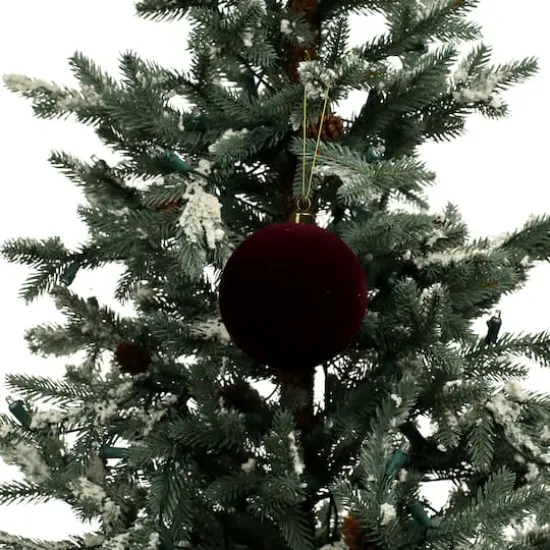 4 Pack 3.8" Flocked Shatterproof Ball Ornaments by Ashland&reg; Purple {4}