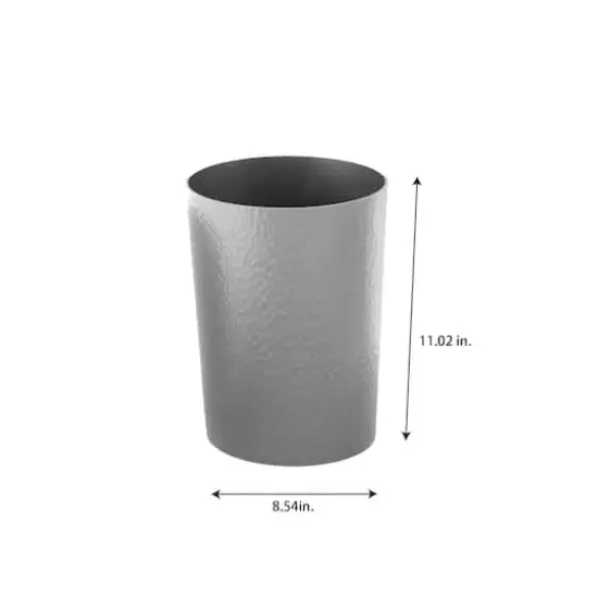 Bath Bliss Silver Hammered Textured Trash Can {3}