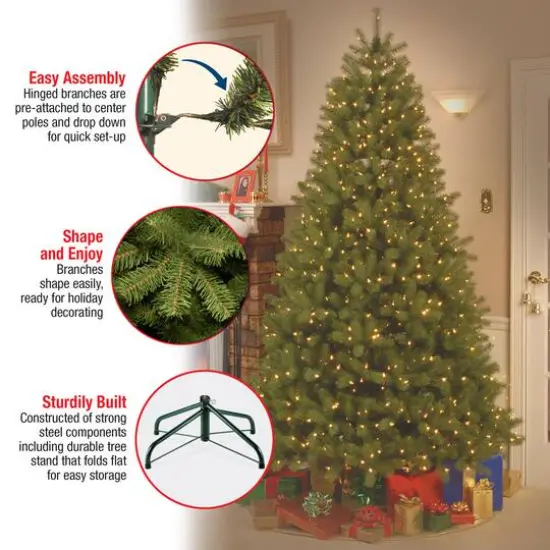 6 Ft. Pre-Lit Feel Real&reg; Downswept Douglas Fir Full Artificial Christmas Tree, Clear Lights {7}