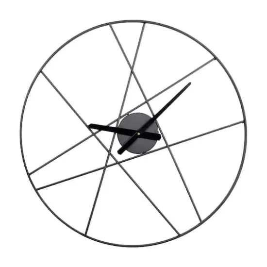 CosmoLiving by Cosmopolitan 24" Black Metal Contemporary Wall Clock {1}