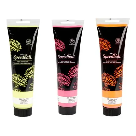 Speedball&reg; Block Printing Ink, 5oz. Fluorescent Hot Pink {2}