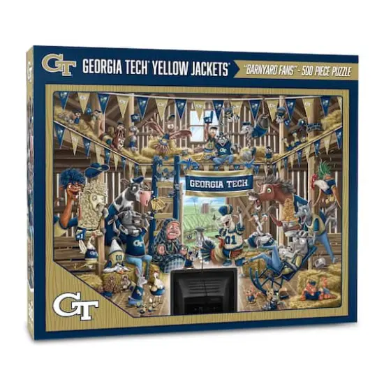 College Barnyard Fans 500 Piece Puzzle Georgia Tech Yellow Jackets {1}