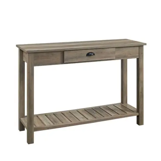 Walker Edison Gray Wash Country Entry Table {1}