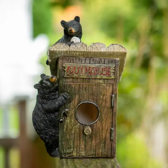 8.5'' Black Bear Outhouse Birdhouse  {3}