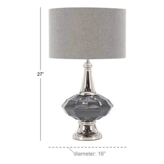Silver Glass Traditional Table Lamp, 27" x 16" x 16" {11}