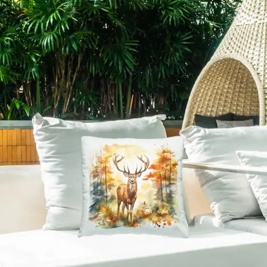 Stupell Industries Autumn Forest Stag Outdoor Printed Pillow {3}