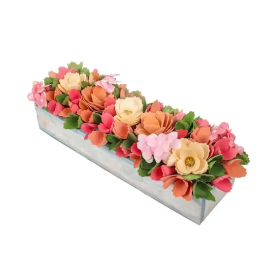16" Multicolor Spring Floral Window Box {1}