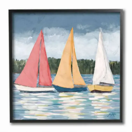 Stupell Industries Sailboats Black Framed Wall Print {1}