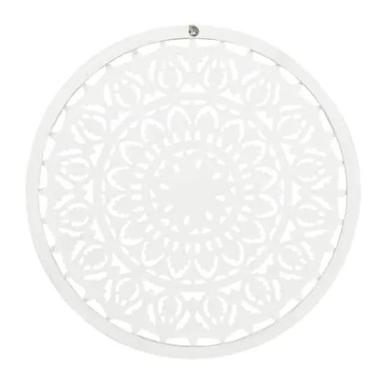 36" White Traditional Floral Wood Wall D&eacute;cor {5}