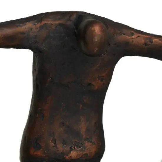 Bronze Polystone People Sculpture with Silver Ball Stands Set {6}