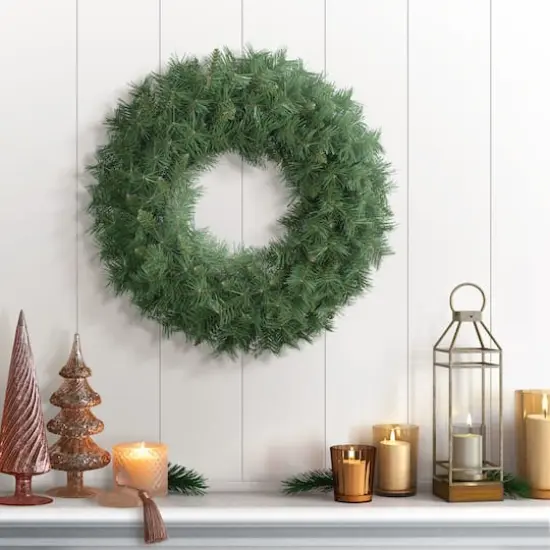 24" Round Valley Pine Wreath {3}