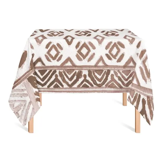 58" Deep Red Pattern Cotton Twill Tablecloth {3}