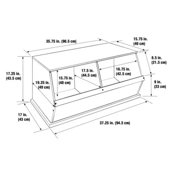 Badger Basket 2 Bin Stackable Storage Cubby Blue {9}
