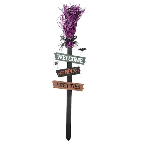 33" Witch&rsquo;s Broom Garden Stake {1}