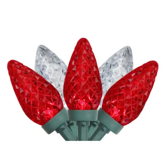 100ct. Faceted LED C9 Christmas String Lights Warm White {2}