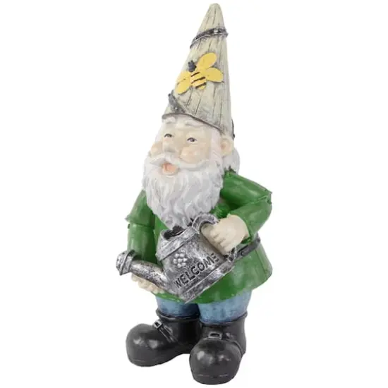 15.5" Gnome with Watering Can Outdoor Garden Statue {4}