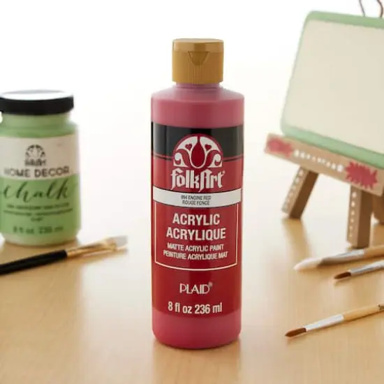 FolkArt&reg; Acrylic Paint, 8oz. Engine Red {3}
