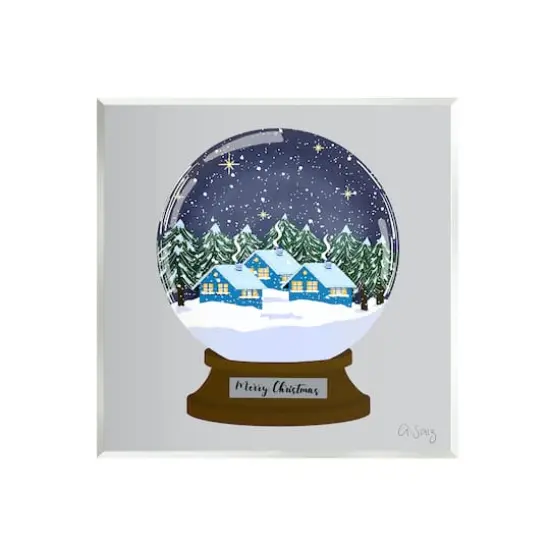 Stupell Industries Merry Christmas Winter Snow Globe Wall Art Plaque {1}
