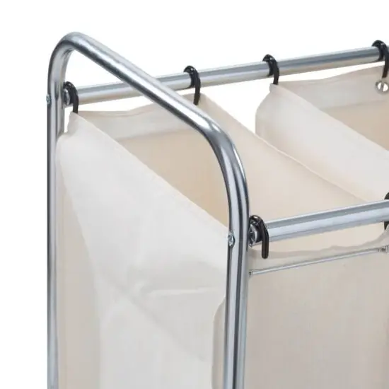 Organize It All 3 Section Laundry Sorter Basket on Wheels {7}