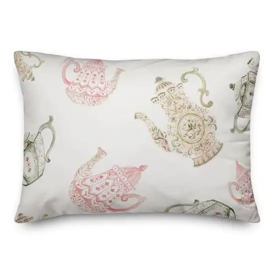 Tea Pot Pattern 14" x 20" Throw Pillow {1}