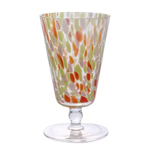 Hello Honey&reg; 5.75" Multicolor Round Stemmed Glass Drinking Glass Set {12}