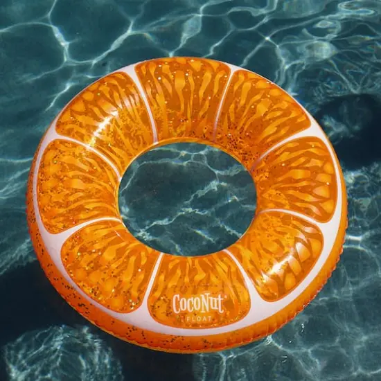 CocoNut Float 42" Tangerine Orange Glitter Pool Float Ring {3}