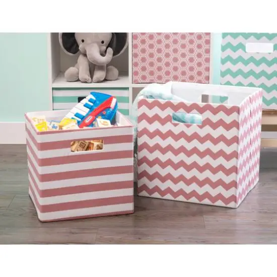 DII&reg; Striped Square Storage Cube Rose {6}