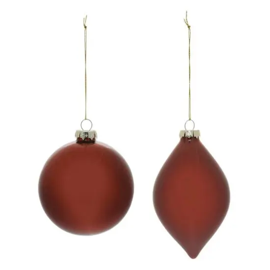 Red Glass Ball Ornaments Set {6}