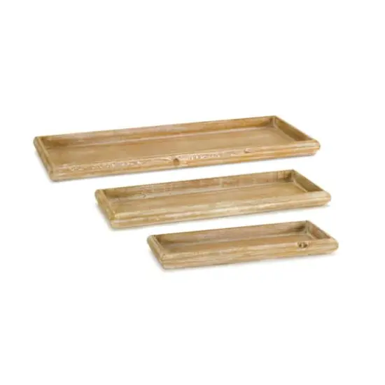 Wooden Tray Set, 12.5", 15.75" & 19.25" {1}
