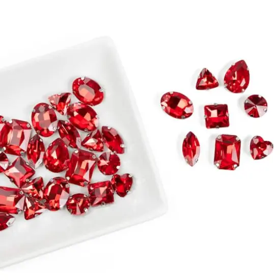 CousinDIY Silver Siam Glass Sew-On Rhinestones, 40ct. {5}