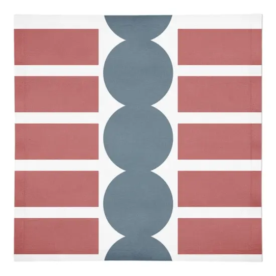 Retro Circle Pattern 10" x 10" Cotton Twill Napkin {1}