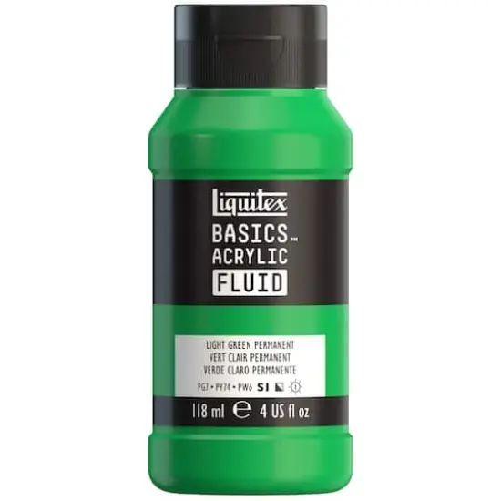 Liquitex® BASICS® Acrylic Fluid, 4oz. Light Green Permanent {1}