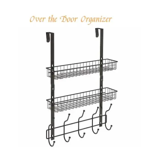 NEX&trade; Over The Door Hanging Organizer Rack Black {1}