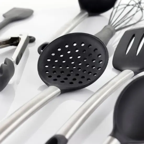 MegaChef Gray Silicone & Stainless Steel Cooking Utensils Set, 14ct. {9}