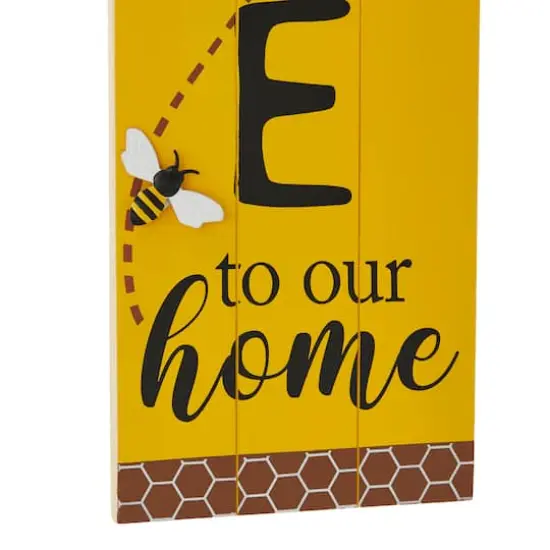 Glitzhome&reg; 42" Wood Bees WELCOME Porch Sign {8}
