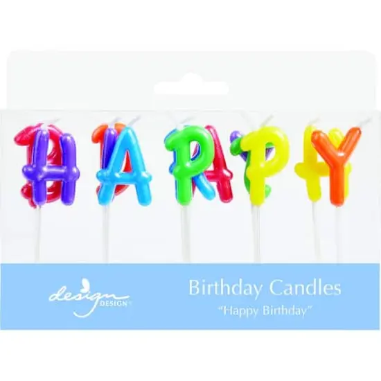 Design Design Rainbow Pearl Letters Specialty Birthday Candles Set {1}