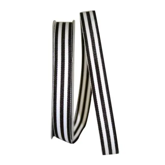 The Ribbon Roll 5/8" x 25yd. Grosgrain Stripes Ribbon Brown {1}