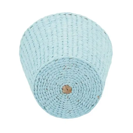 Household Essentials Blue Woven Waste Paper Rope Basket {7}