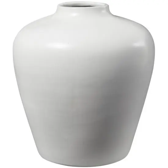 14" Modern Ceramic Vase White {4}