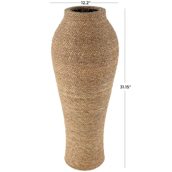 31" Natural Brown Seagrass Wrapped Vase {5}