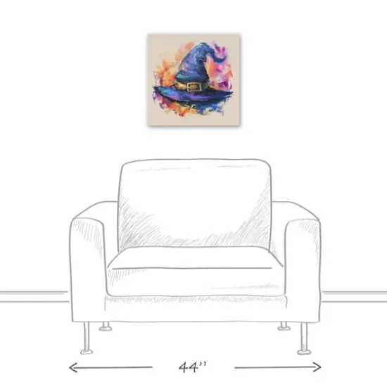 Painterly Witch Hat 16" x 16" Canvas Wall Art {4}