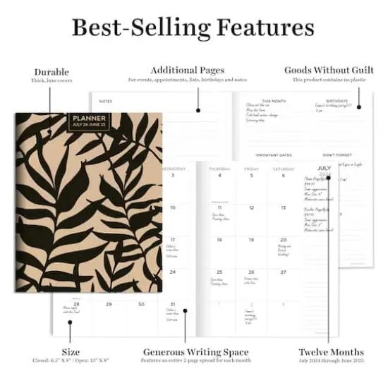 TF Publishing 2024-2025 Medium Natural Foliage Monthly Planner {3}