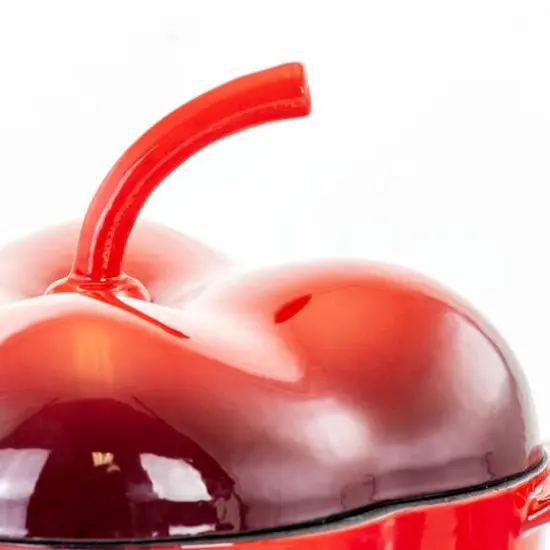 MegaChef 3qt. Red Pepper Shaped Enameled Cast Iron Casserole {5}