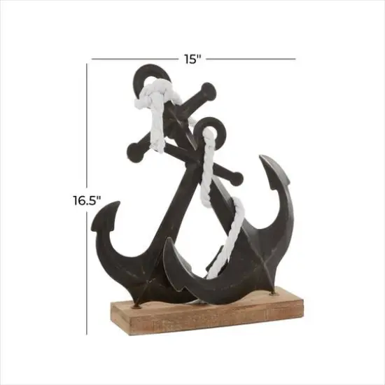 16.5" Brown Traditional Anchor Sculpture {6}