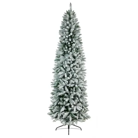9ft. Unlit Slim Flocked Montreal Fir Artificial Christmas Tree {1}