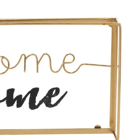 Gold Metal Contemporary Wall Sign Set {4}