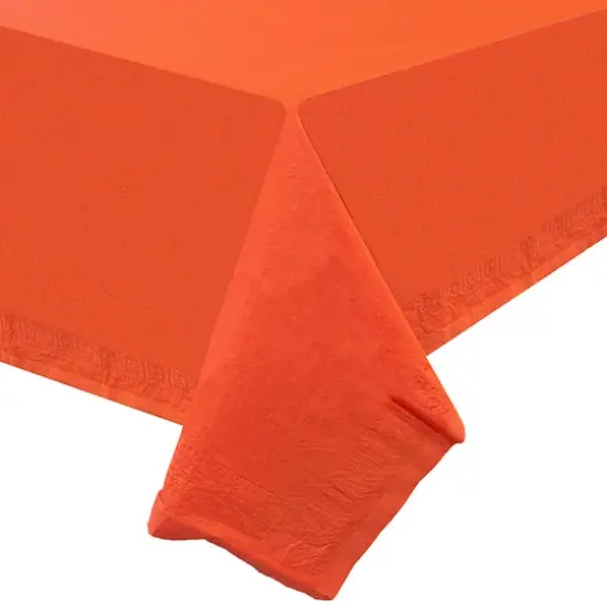 JAM Paper 108" Rectangular Plastic Lined Paper Table Cover Orange {6}