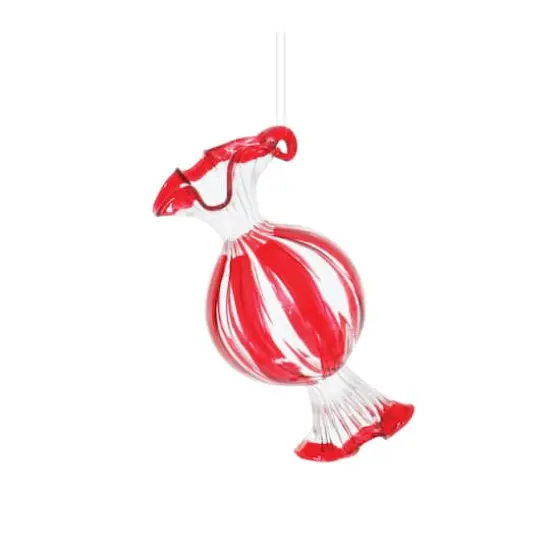 Glass Peppermint Candy Ornaments Set {4}